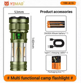 چراغ قوه نورپردازی وسیع فانوسی یاماو yemao - روشنایی 180 درجه برای کمپینگ گروهی