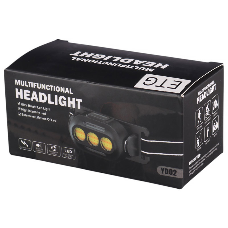 High Power LED Headlamp Super Bright COB Headlight USB Rechargeable Strong Light Head Flashlight Portable Lamp Camping Fishing