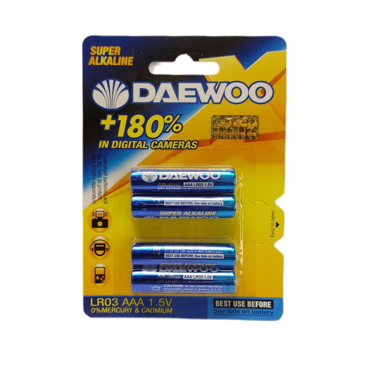 SUPER ALKALINE 4PCS DAEWOO LR03 battery pack