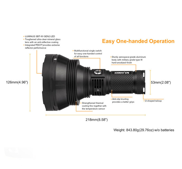 چراغ قوه برای جستجو و نجات ACEBEAM K75