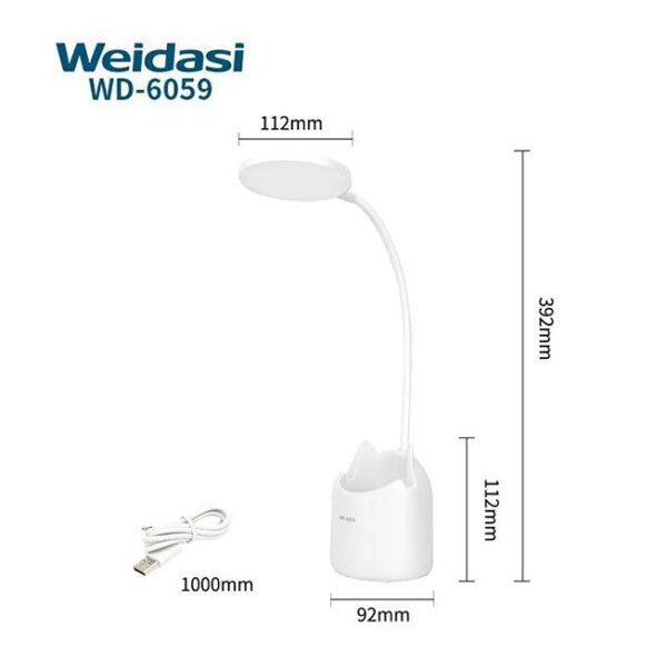 چراغ مطالعه شارژی لمسی ویداسی WEIDASI مدل WD‑6059 مشخصات