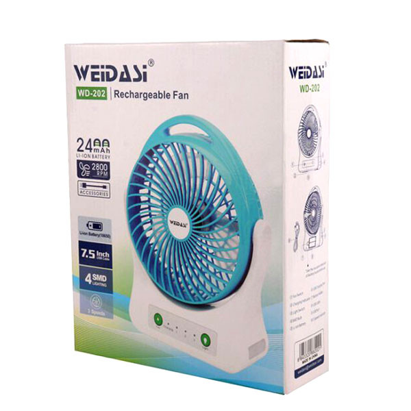 پنکه رومیزی شارژی ویداسی مدل WD-202 خرید