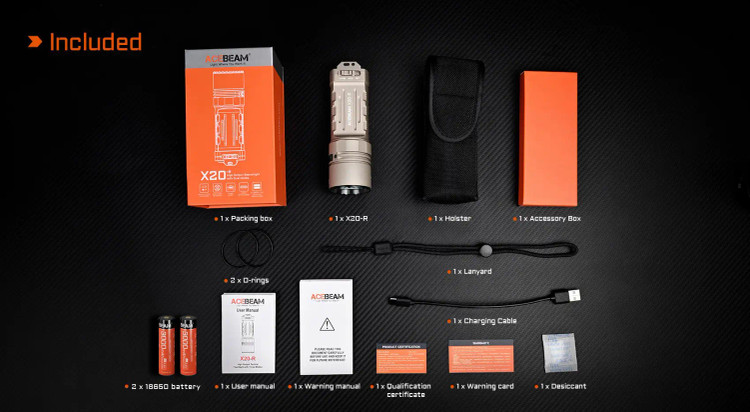 چراغ قوه تاکتیکال ACEBEAM X20_R – نور قدرتمند برای ماجراجوییهای سخت