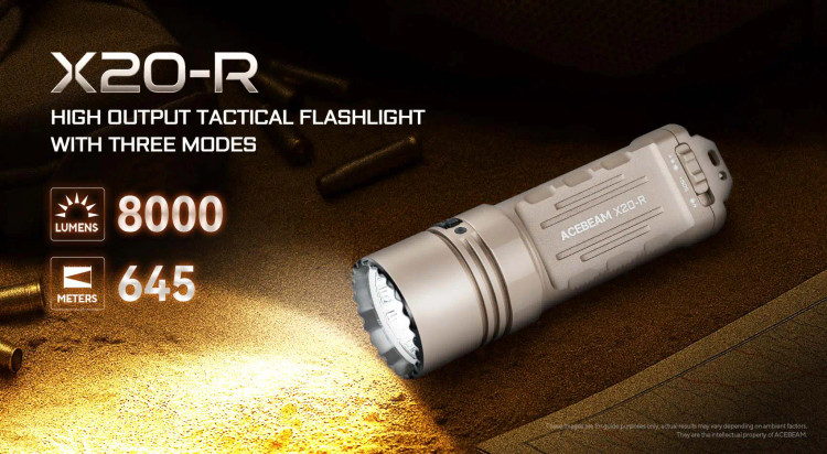 چراغ قوه تاکتیکال ACEBEAM X20_R – نور قدرتمند برای ماجراجوییهای سخت