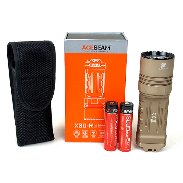 چراغ قوه تاکتیکال ACEBEAM X20_R – نور قدرتمند برای ماجراجوییهای سخت